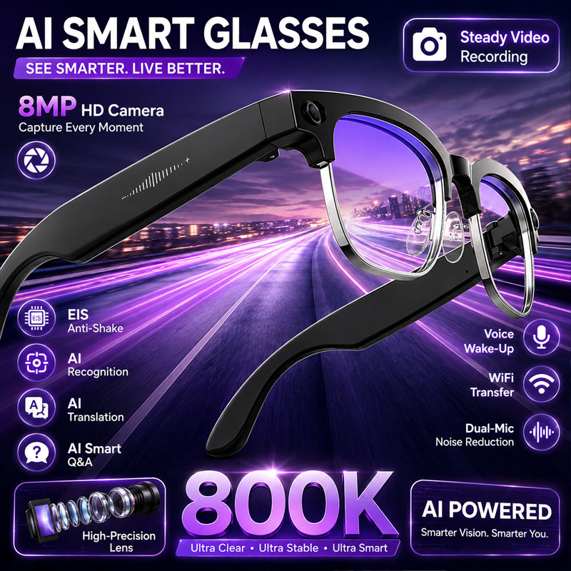 W630 스마트 안경 800W HD 카메라 사진/오디오 - Audio Music Image 리뷰 및 가격