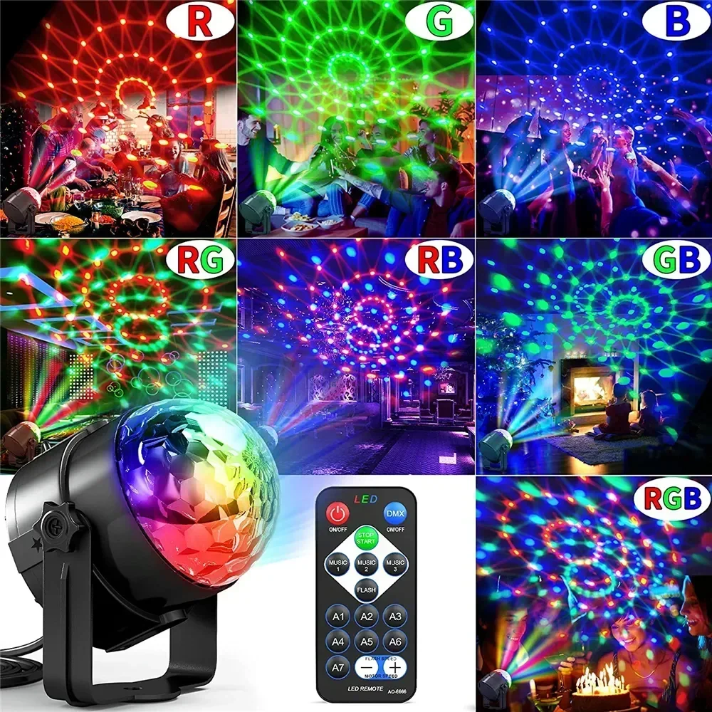 RGB LED 무대 디스코 빛 회전 DJ 공 스트로브  - Audio Music Dj 리뷰 및 가격